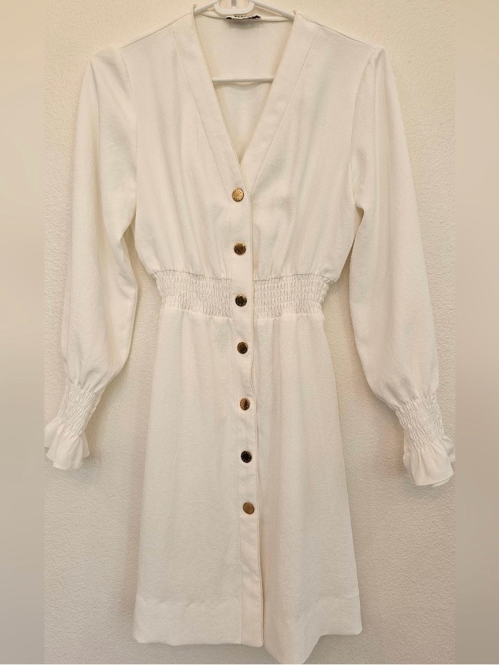 Sandro Lylie White Button Dress - Picture 3 of 9